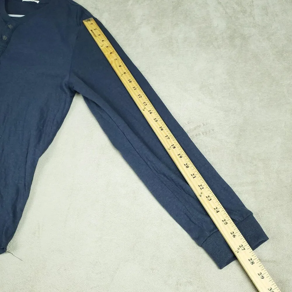 Marine Layer Shirt Mens Large Blue Long Sleeve Henley Soft Lightweight Tee - Picture 9 of 10